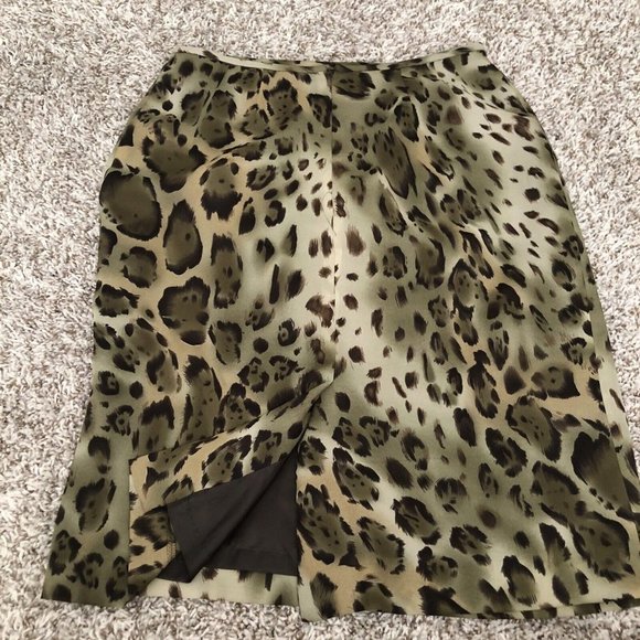 LE SUIT Women Thin Polyester A-line Skirt Multicolor Animal Print Size 8 Zipper - Picture 8 of 11
